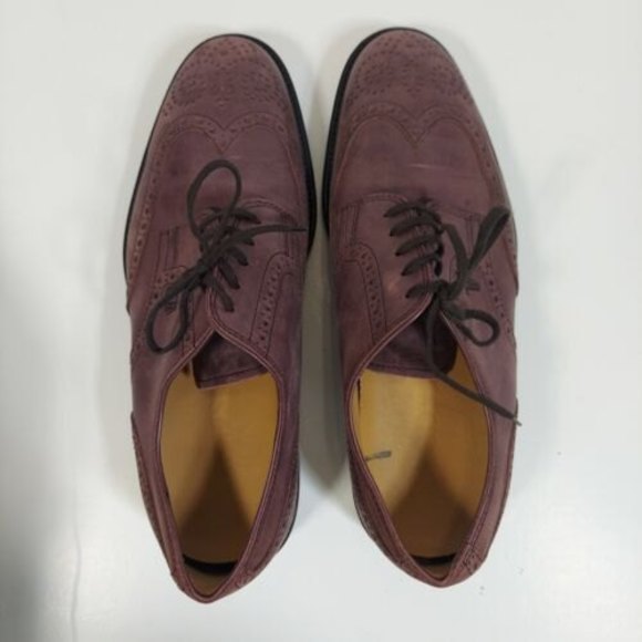 TOD'S MEN LEATHER Derby lace up SHOES 6.5 long wing tip oxford dress shoes casua - Picture 9 of 11